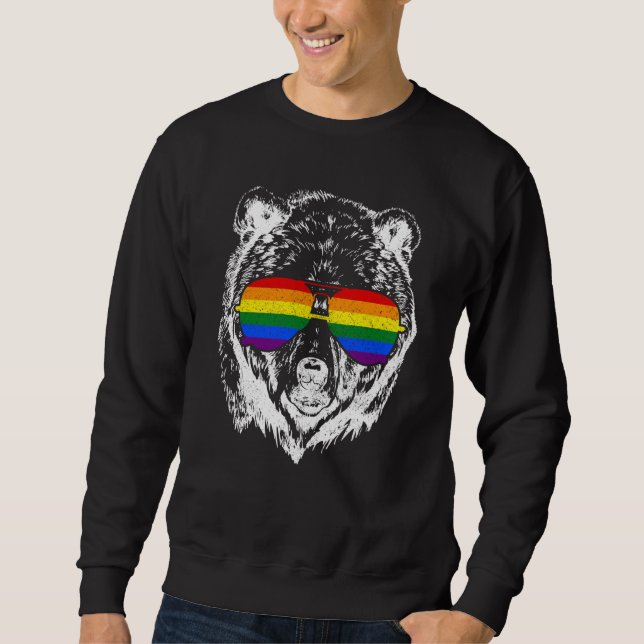 Gay Pride Bear LGBTQ Rainbow Flag Pride Month Sweatshirt (Vorderseite)