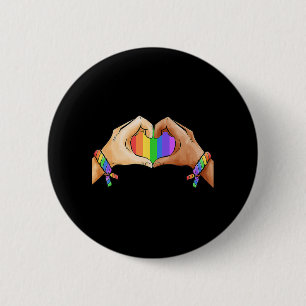 Gay Pride Bekleidung LGBT Regenbogen Flag Herzensv Button