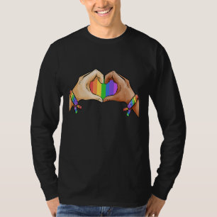 Gay Pride Bekleidung LGBT Regenbogenflagge Herzerk T-Shirt