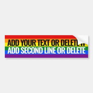Gay Pride Benutzerdefinierter Text 2 Zeilen Slogan Autoaufkleber