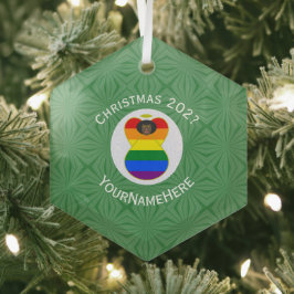 Gay Pride Black Angel Flag Weihnachten Personalisi Ornament Aus Glas
