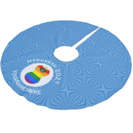 Gay Pride Black Angel Hanukkah Flag Personalisiert Polyester Weihnachtsbaumdecke