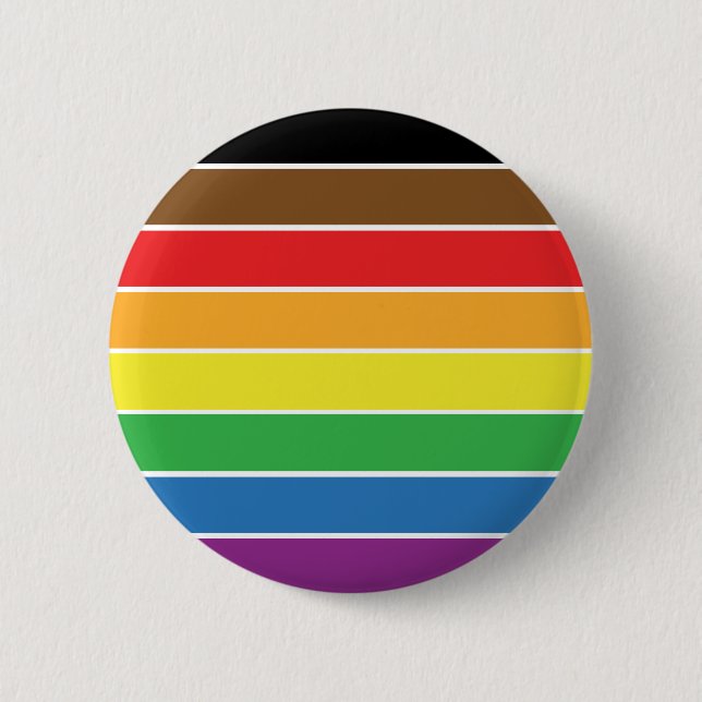 Gay Pride - BLM-Gay Pride-Flag - Regenbogenstreife Button (Vorderseite)