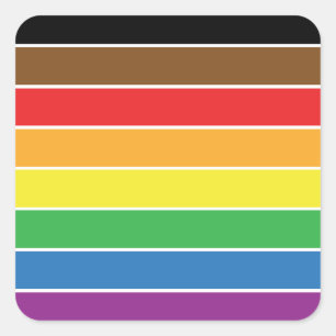Gay Pride - BLM-Gay Pride-Flag - Regenbogenstreife Quadratischer Aufkleber