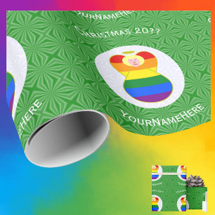 Gay Pride Blond Engel Weihnachtsflagge Personalisi Geschenkpapier