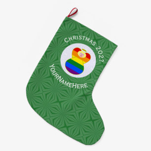 Gay Pride Blond Engel Weihnachtsflagge Personalisi Großer Weihnachtsstrumpf