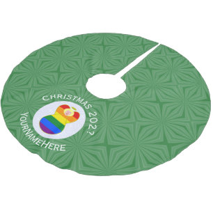 Gay Pride Blond Engel Weihnachtsflagge Personalisi Polyester Weihnachtsbaumdecke