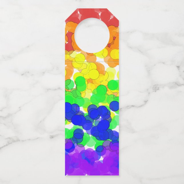 Gay-Pride-Bokeh-Flagge Flaschenanhänger (Vorderseite)