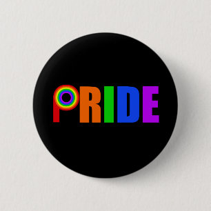 Gay Pride Bold Schöne Regenbogenbriefe Button