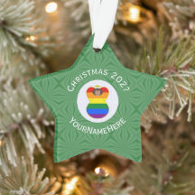 Gay Pride Braune Haut Engel Weihnachtsflagge Persö
