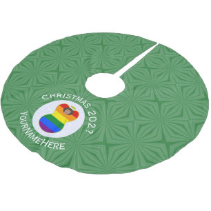 Gay Pride Braune Haut Engel Weihnachtsflagge Perso Polyester Weihnachtsbaumdecke