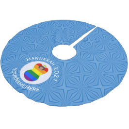 Gay Pride Brown Angel Hanukkah Flag Personalisiert Polyester Weihnachtsbaumdecke