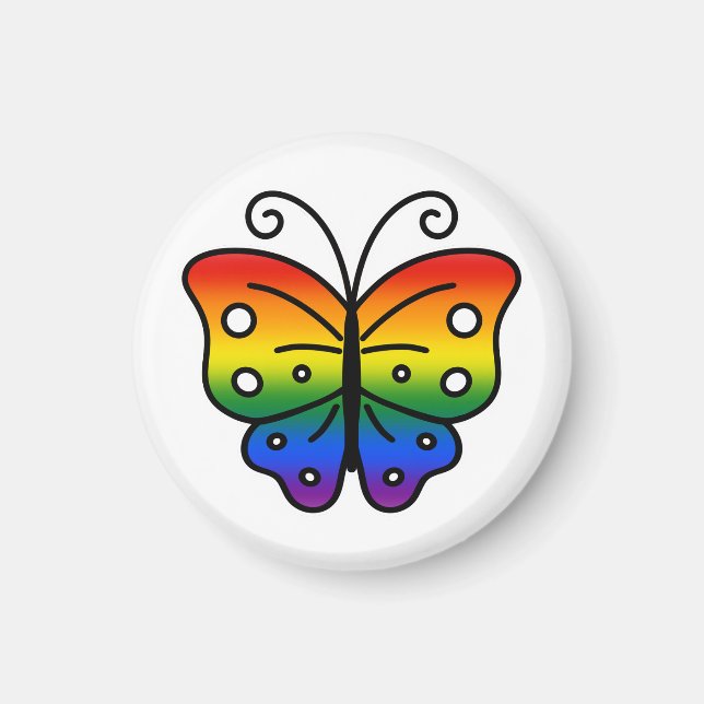 Gay Pride Butterfly Magnet (Vorne)