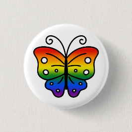 Gay Pride Butterfly Pin Badge Button