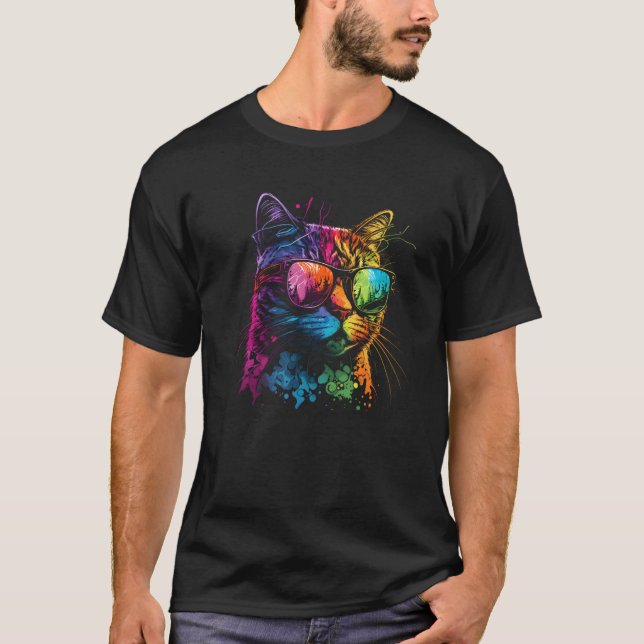 Gay Pride Cat Animal  LGBT Pride Month Cute Equali T-Shirt (Vorderseite)