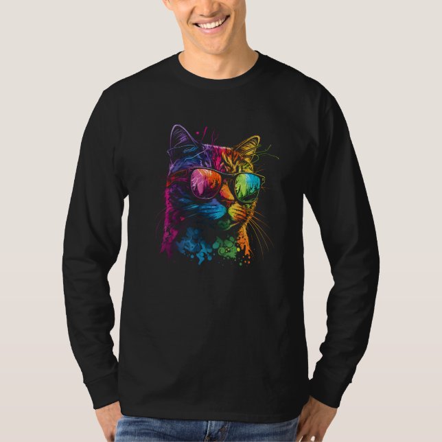 Gay Pride Cat Animal  LGBT Pride Month Cute Equali T-Shirt (Vorderseite)