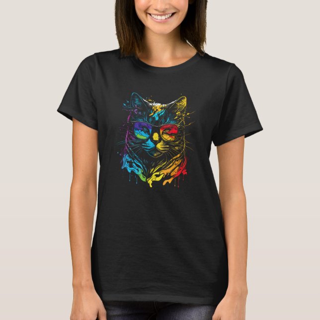 Gay Pride Cat Animal  Pride Month LGBT Cute Equali T-Shirt (Vorderseite)
