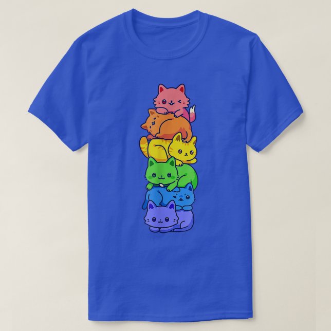 Gay Pride Cat LGBT Kawaii Cats Pile Niedlich Anime T-Shirt (Design vorne)