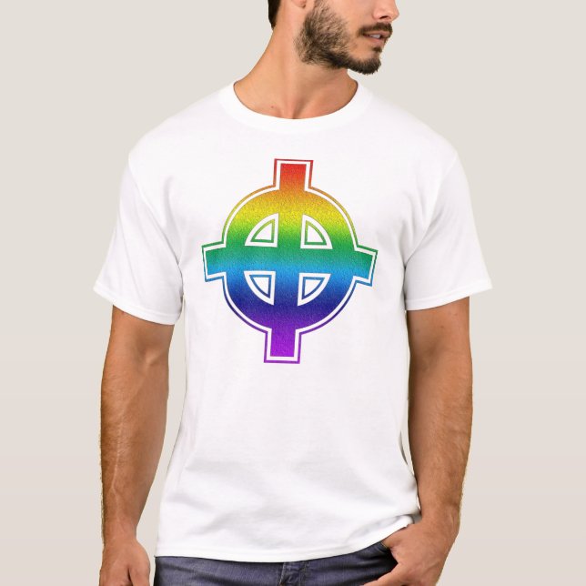 Gay Pride celticcross T-Shirt (Vorderseite)