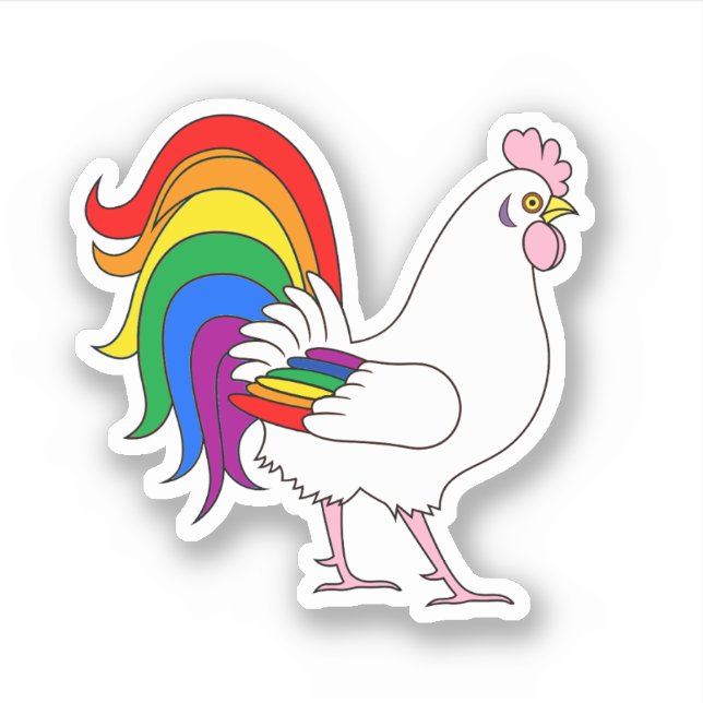 Gay Pride Chicken Aufkleber (Vorderseite)