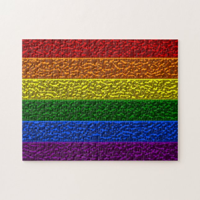Gay Pride-Chrome-Flagge Puzzle (Horizontal)