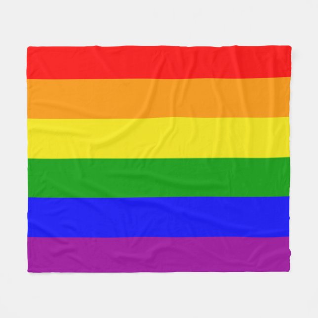Gay Pride Colors Rainbow Flag Fleecedecke (Vorderseite (Horizontal))