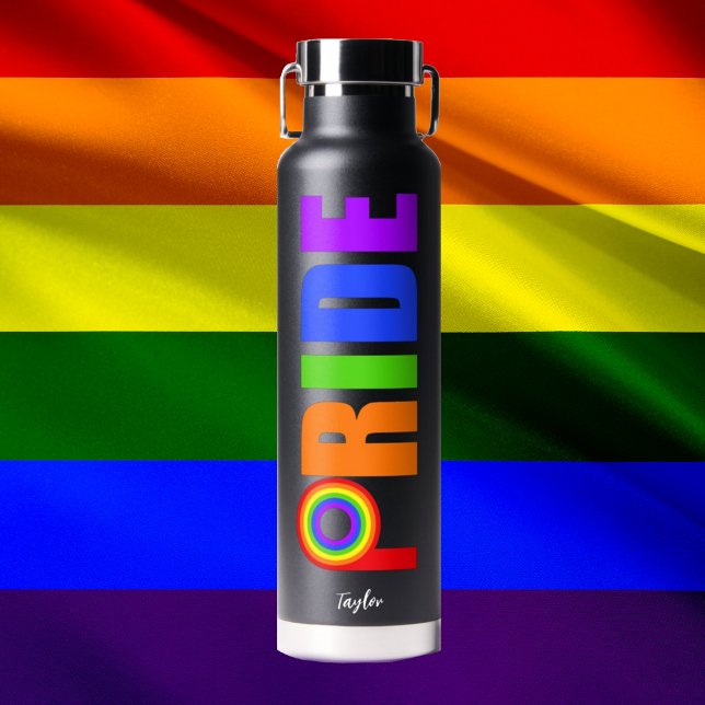 Gay Pride Cool Rainbow Personalisiert LGBTQ Trinkflasche (Von Creator hochgeladen)
