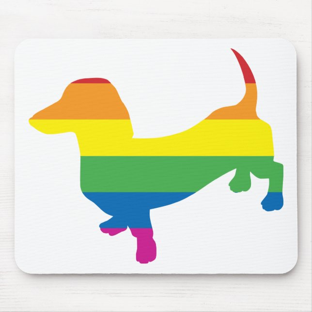 Gay Pride Dackel/Dackel Mousepad (Vorne)