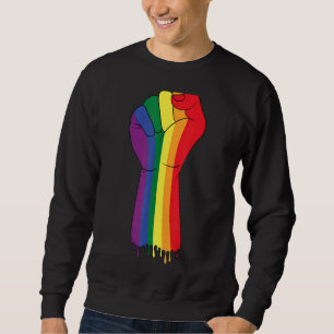 Gay Pride der Faust-Regenbogenflagge Sweatshirt