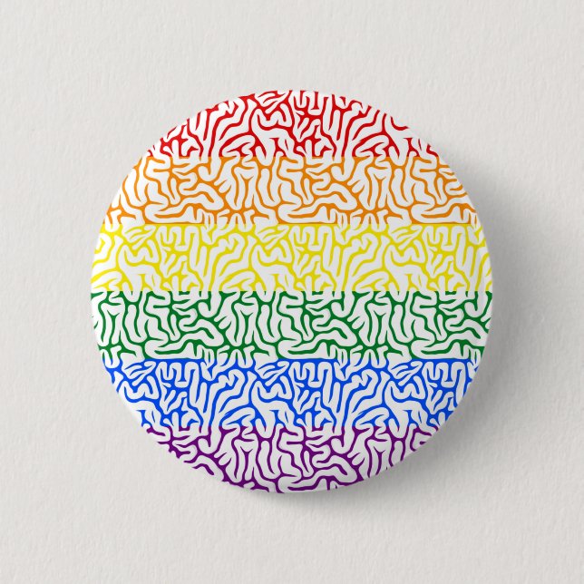 Gay Pride der Regenbogenbraun Button (Vorderseite)