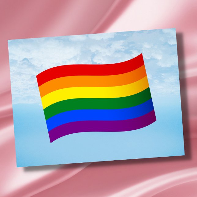 Gay Pride der Regenbogenflagge LGBT LGBTQ Liebe is Postkarte (Von Creator hochgeladen)