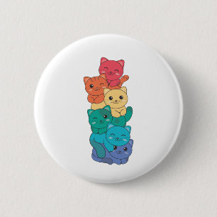 Gay Pride der Regenbogenflagge Lgbtq Katzen Niedli Button