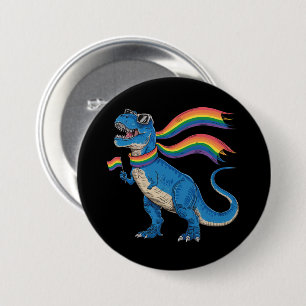 Gay Pride Dino Trex Regenbogen Flag Lgbt Ally Button