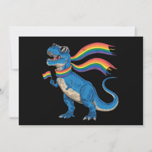 Gay Pride Dino Trex Regenbogen Flag Lgbt Ally Einladung