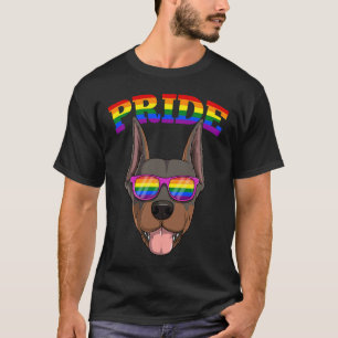Gay Pride Doberman Dog Dobermann mit Lgbt Rainbow T-Shirt