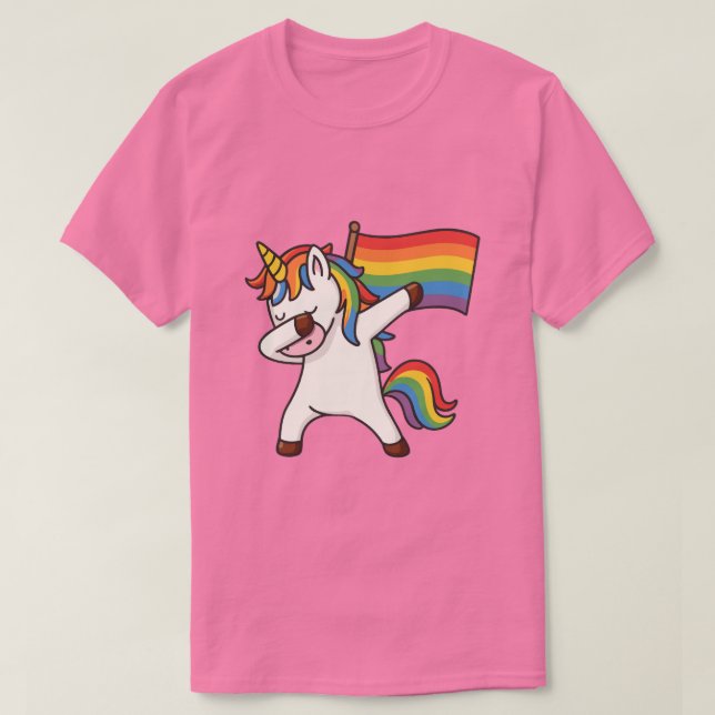 Gay Pride Einfärben mit Fahne T-Shirt (Design vorne)