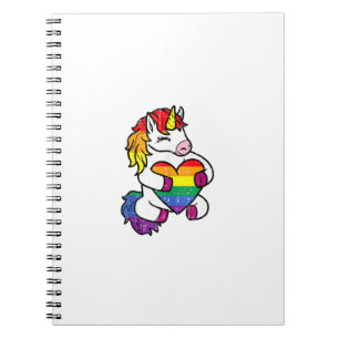Gay Pride Einhorn Herz Regenbogenflagge Lgbt Fraue Notizblock