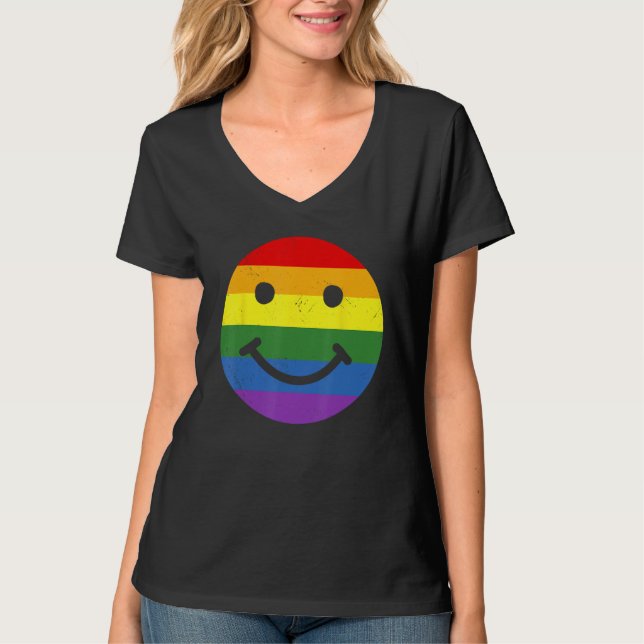 Gay Pride Equality LGBTQ Smile T-Shirt (Vorderseite)