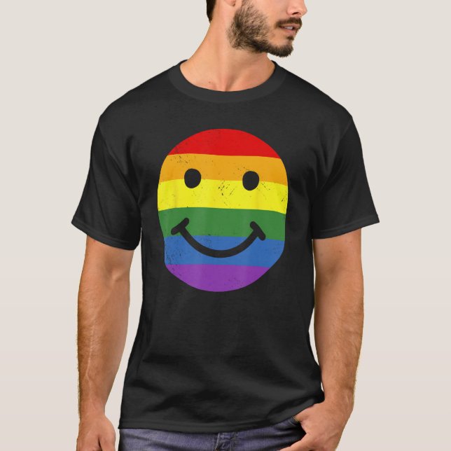 Gay Pride Equality LGBTQ Smile T-Shirt (Vorderseite)