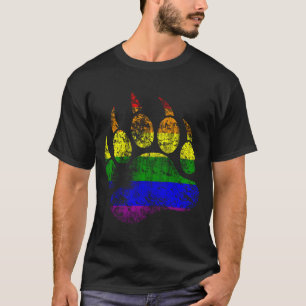 Gay Pride-Farben beängstigende Bärenpaw-Regenbogen T-Shirt