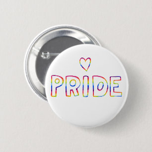GAY PRIDE Farbiges Regenbogenherz Button
