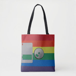 Gay Pride-Farbmuster auf der Retro-Diskette