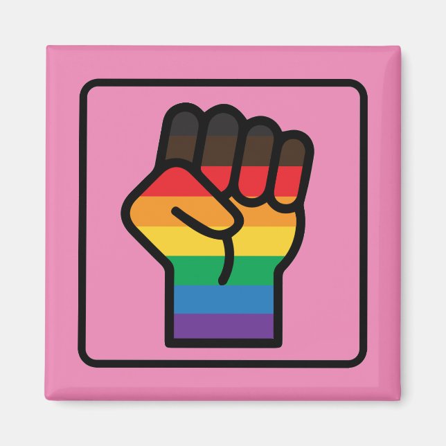 Gay Pride Faust Magnet (Vorne)