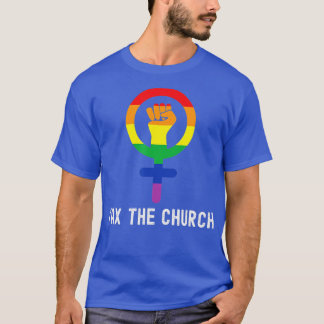Gay Pride Feminism ax Church Feminist LGBQ LGB T-Shirt