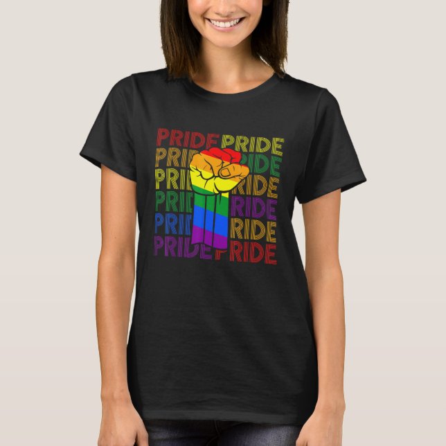 Gay Pride Fist Bump Lgbt - Lgbtq Lesbian Lgbt Mont T-Shirt (Vorderseite)