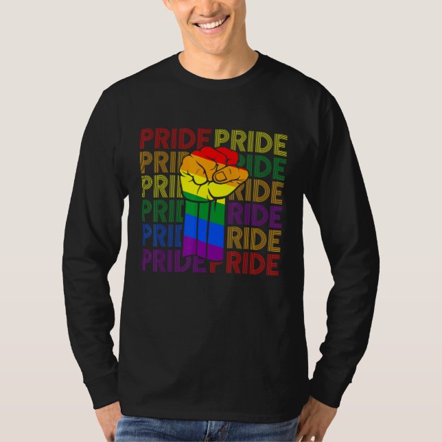 Gay Pride Fist Bump Lgbt - Lgbtq Lesbian Lgbt Mont T-Shirt (Vorderseite)