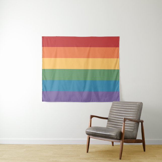 Gay Pride Flag 50 x 60 gehedert Wandteppich (Beispiel (Horizontal))