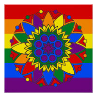 Gay Pride Flag Colors Mandala LGBT