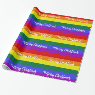 Gay Pride Flag Frohe Weihnachtsmuster Geschenkpapier
