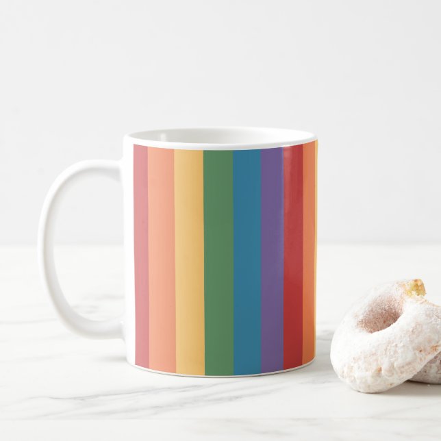 Gay Pride-Flag gepflegt Kaffeetasse (Mit Donut)